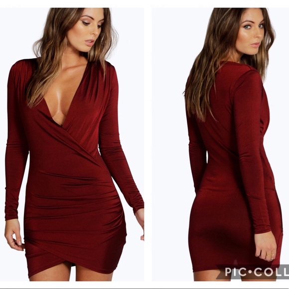 Boohoo Dresses & Skirts - Boohoo Slinky Drape Front Dress